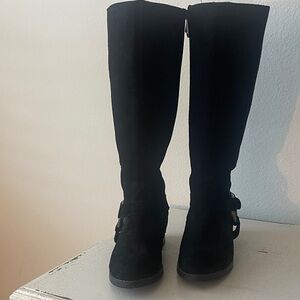 Donald J. Pliner Bole 2 Black Suede Tall Riding Boots